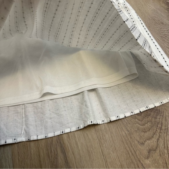 Shop White Pleated Crewneck Sundress with Floral Embrodiery - Picture 5 of 7